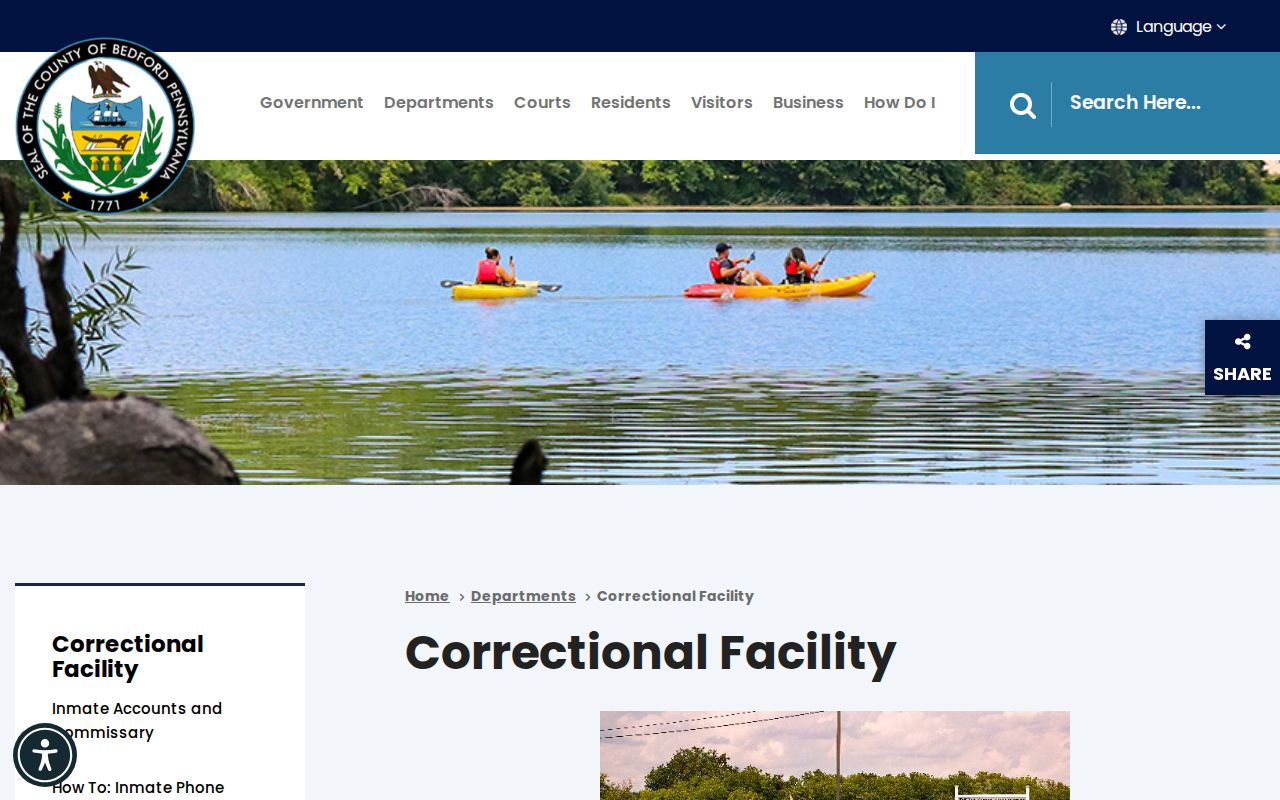 Bedford County Correctional Facility official contact page