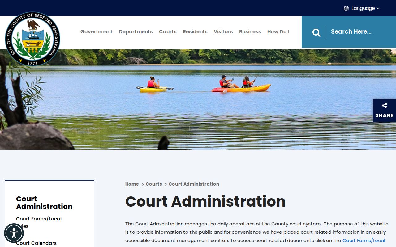 Bedford County Court Administration contact information