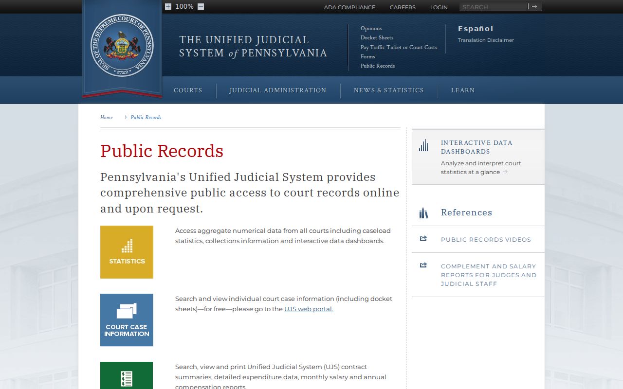 Pennsylvania judiciary public records policy and request resources