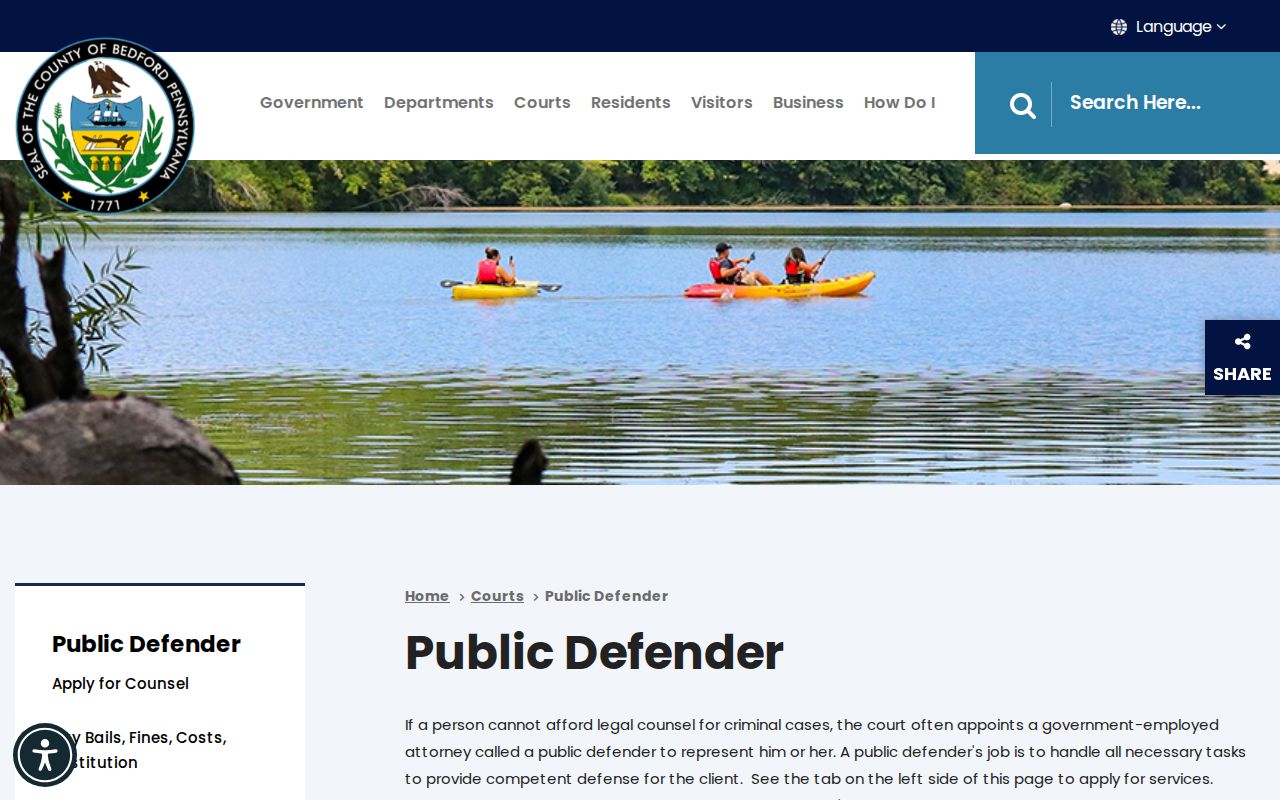 Everett criminal records and Bedford County Public Defender