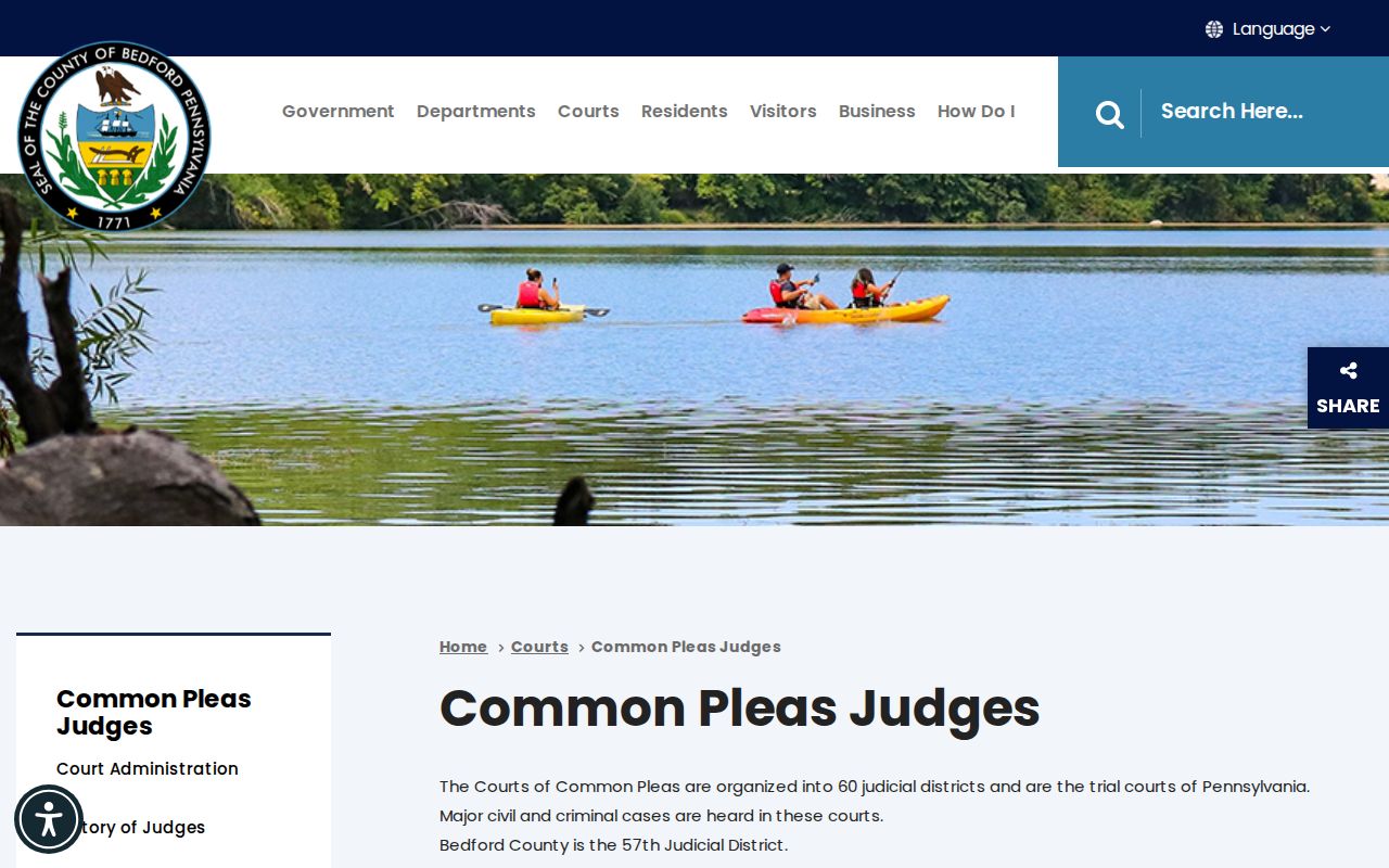 Saxton criminal records and Bedford County Common Pleas judges