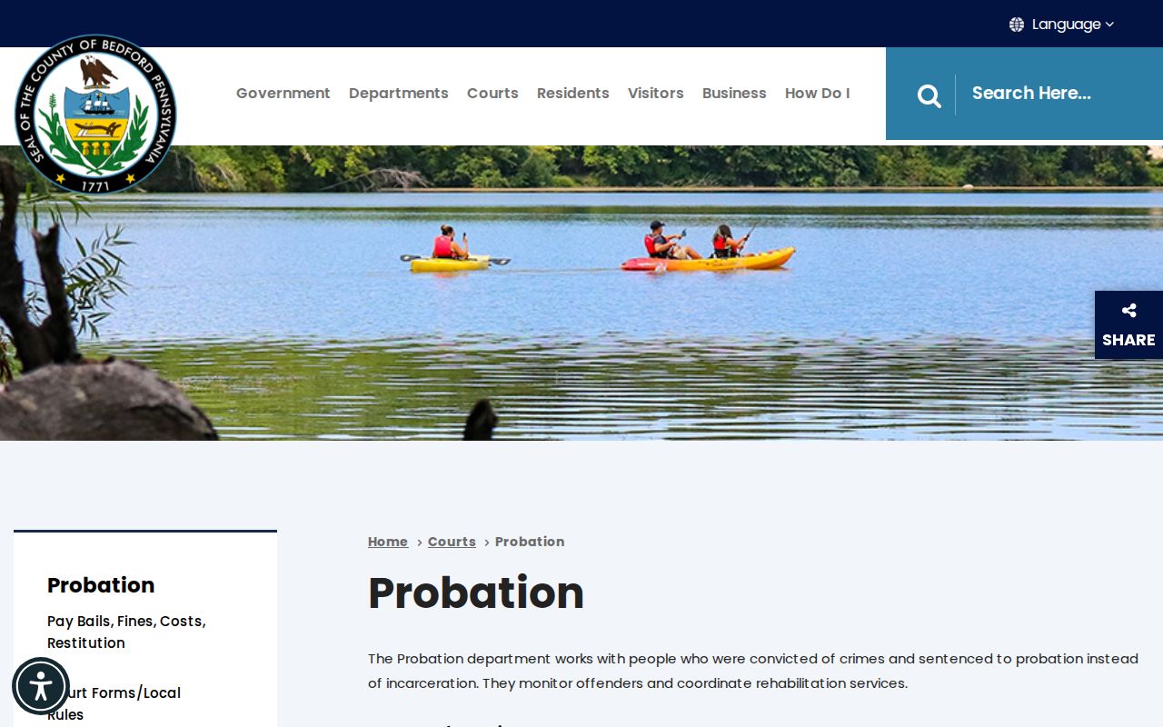 Saxton criminal records and Bedford County probation services