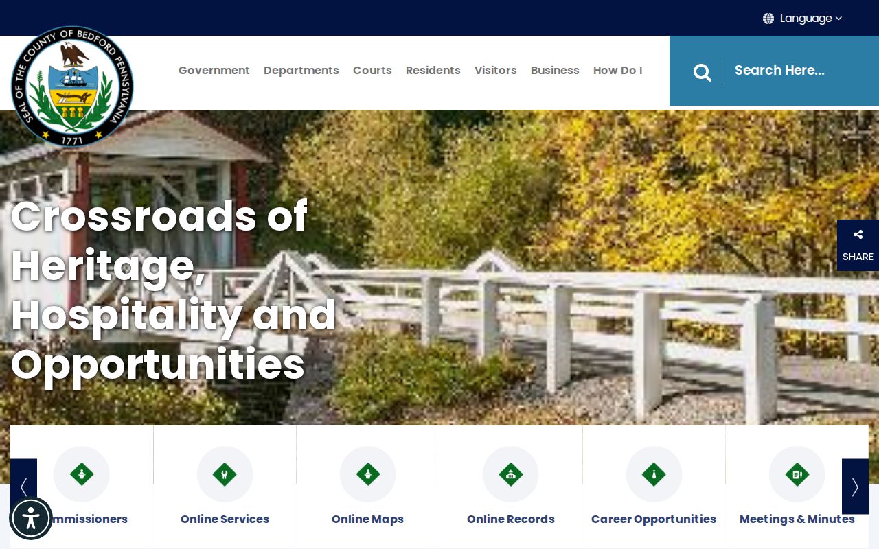 Bedford County criminal history courthouse and county government page